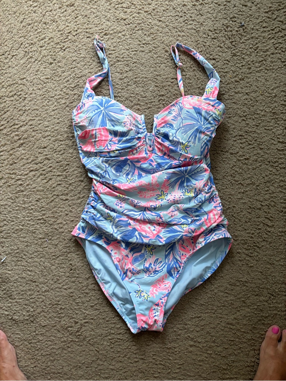 LILLY PULITZER Akila One Piece Swimsuit   ELEPHANT SPLASH   Size 12